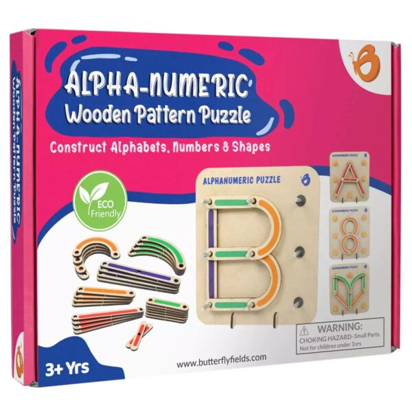 Wooden Alphabets Numbers Construction Puzzle